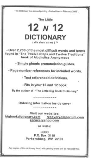 The 12 x 12 Dictionary and Concordance